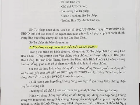 Bình Phước: Cần sớm làm rõ hành vi bảo kê hoạt động công chứng